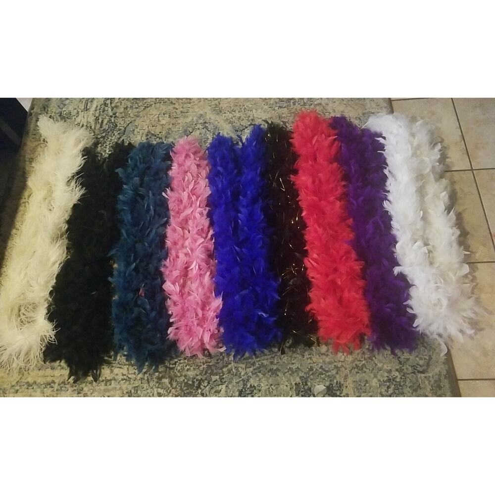 Feather Boa Pretty Elegant Long Flapper Showgirl Party Hollywood Costume 9 piece - Picture 5 of 16